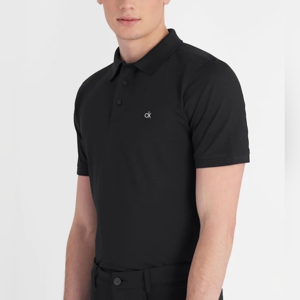 Calvin Klein Golf Polo Shirt Men’s Large Black Performance Casual Logo